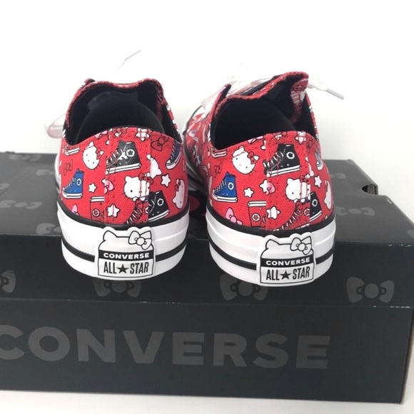 Converse & Hello Kitty 363914F Ctas OX 14F Fiery Red Kids Size Low Top Sneakers - Picture 5 of 8